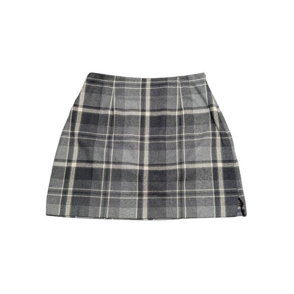 The Limited Vintage 90’s Plaid Wool Blend Mini Skirt Gray Size 2 - Picture 1 of 4